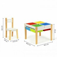 Ecotoys - Set Masa XKF002 , Cu 2 scaune, 61x61 cm