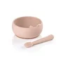 Set de masa, Jane, Din silicon, 2 piese, Cu bol si lingurita, BPA Free, Pale - 1