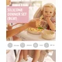Set de masa, Jane, Din silicon, 2 piese, Cu bol si lingurita, BPA Free, Sand - 8