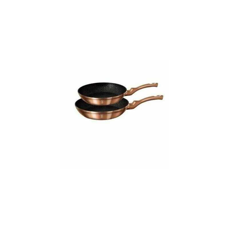 Berlinger haus - set de tigai marmorate, 2 piese, din aluminiu forjat, rose gold/cupru metalic line, , bh 1611