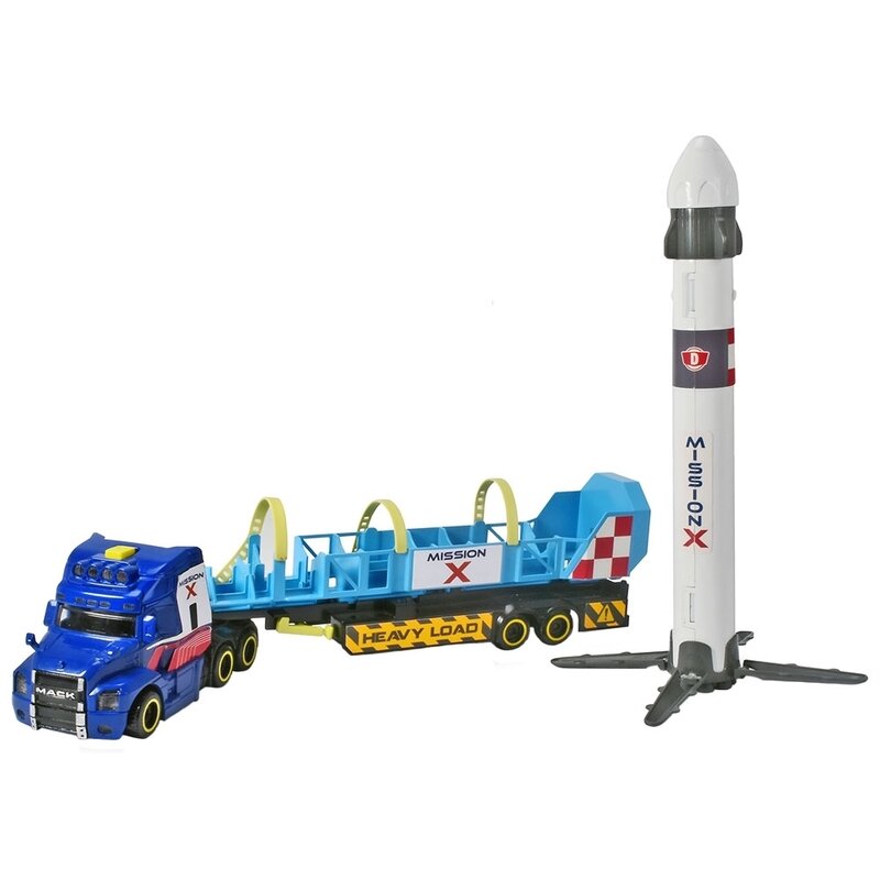 Dickie Toys - Set vehicule Camion Space Mission Truck, Cu remorca, Cu nava spatiala
