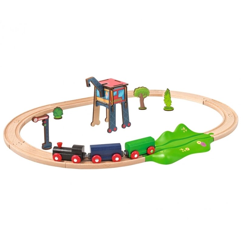 Eichhorn - tren din lemn cu sina ovala cu accesorii