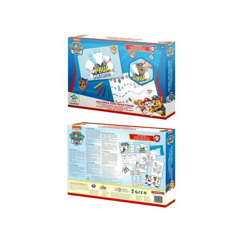 Set educational cu desen si lipire stickere Saica Paw Patrol