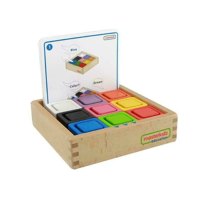 Masterkidz - set educativ cuburi si patrate-recipient, din lemn,+2 ani, , pentru gradinite