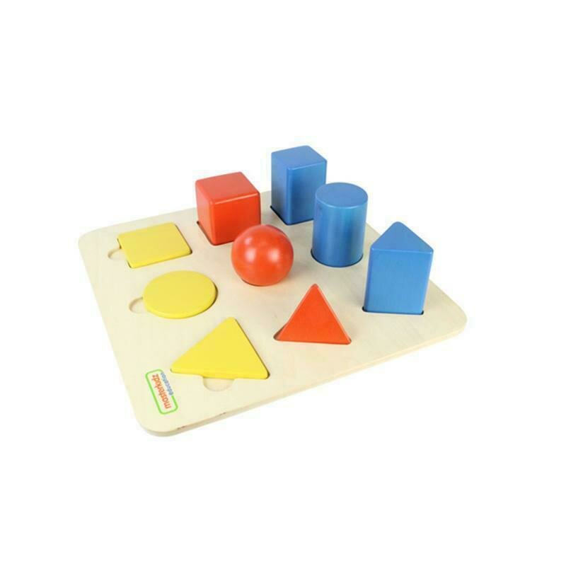 Masterkidz - set educativ forme si corpuri geometrice, din lemn, +2 ani, , pentru gradinite