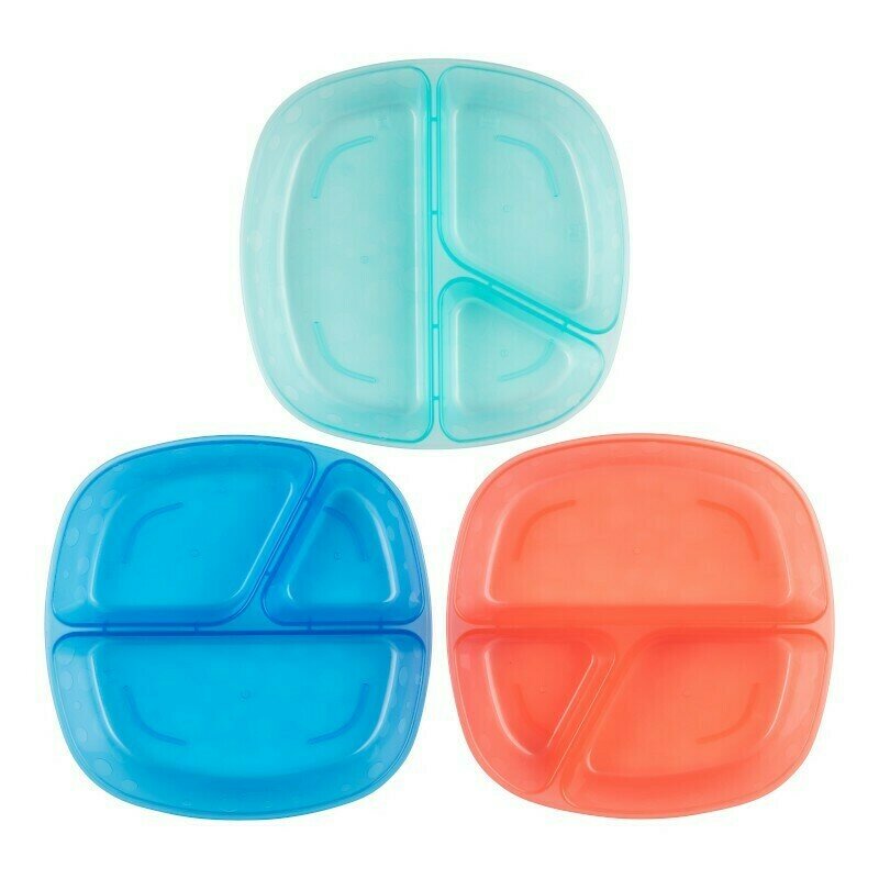 Dr. brown's - set de masa farfurii compartimentate 3 buc