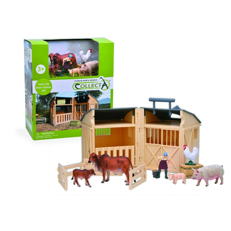 Collecta - Set Grajd si sura pentru animale cu figurine incluse