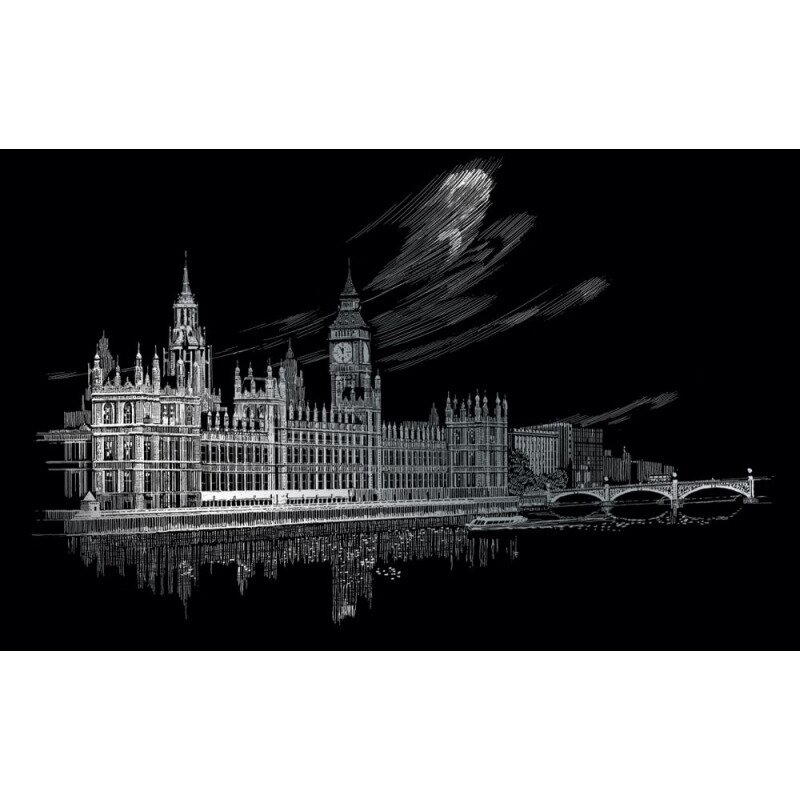 Set gravura - locuri celebre- big ben & parlamentul uk