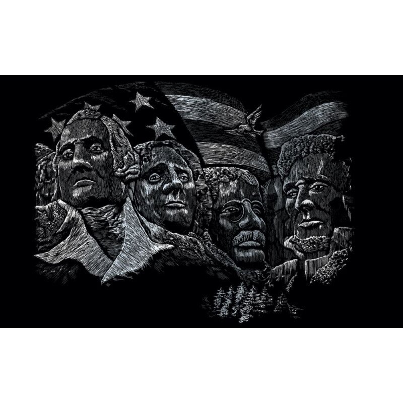 Set gravura - locuri celebre-muntele rushmore 29x39cm