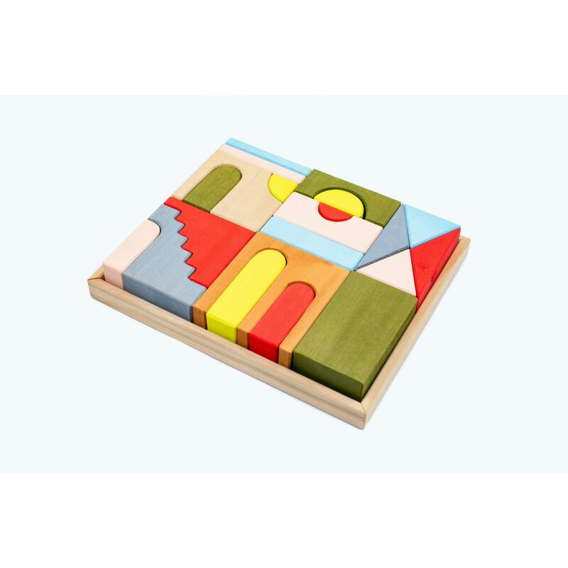 Marc toys - set handmade, constructor din lemn mati