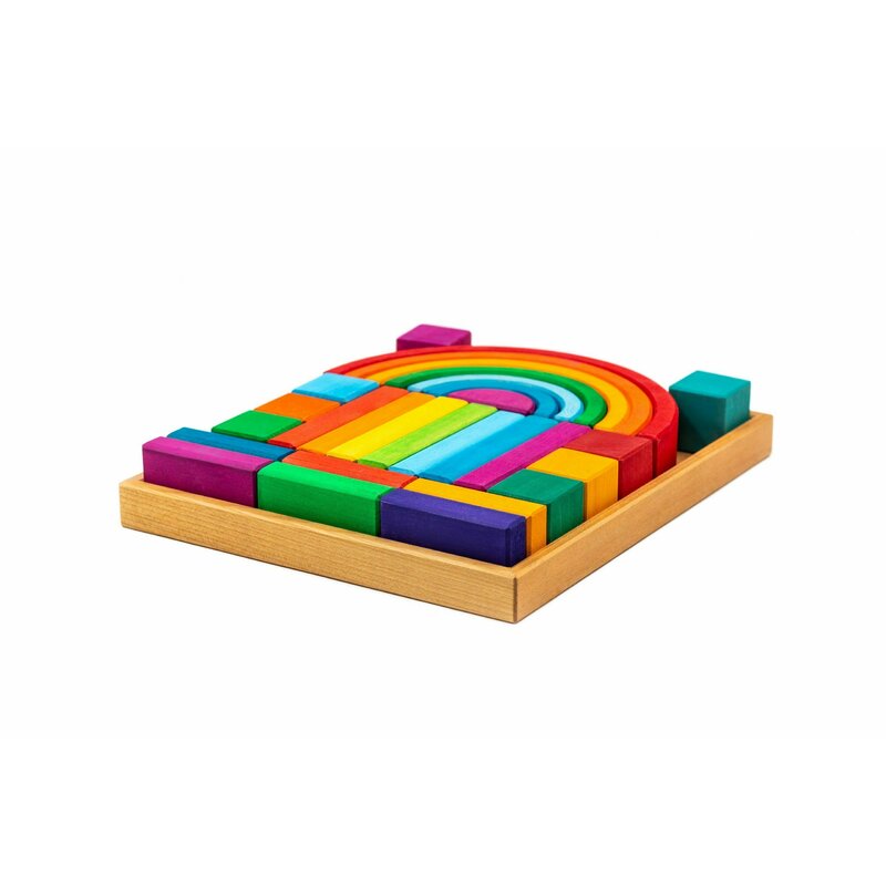 Marc toys - set handmade, curcubeu cu blocuri de construit