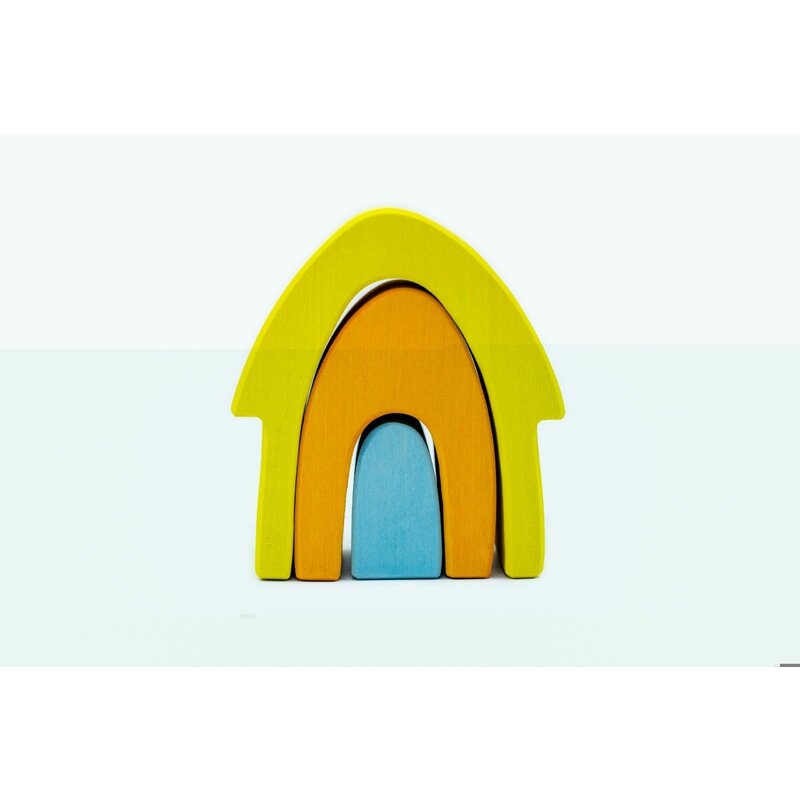 Marc toys - set handmade , casuta din povesti galben
