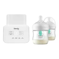 Set incalzitor biberoane dublu, Lionelo, ThermUp Double, multifunctional + 2x biberoane, Philips Avent, Cu supapa AirFree, 0 luni+, 125 ml, Alb