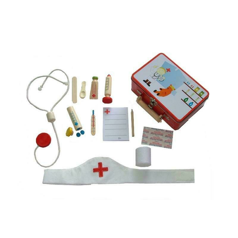 Mamamemo - set joaca de-a doctorul, in cutie metalica, 16 accesorii,