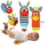 Set jucarii zornaitoare, Jokomisiada, Include sosete interactive si 2 bratari, Inchidere cu velcro, Din material, Stimuleaza dezvoltarea senzoriala si tactila, 0 luni+, Animals - 1