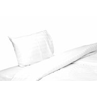 Somnart - Set lenjerie de pat alba pentru o persoana, Bumbac Damasc 100%, 3 piese, Cearceaf pat 150x260, Cearceaf pilota 150x200, Fata de perna 50x70