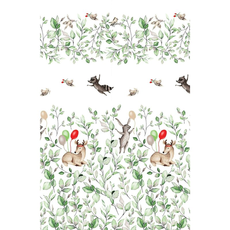Amy - lenjerie 3 piese cu protectie laterala cerb din bumbac, 120x60 cm