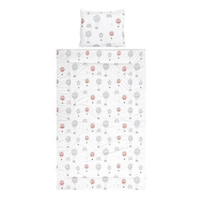 Lorelli - lenjerie 3 piese cosy , baloons, din bumbac, 150x100 cm, gri