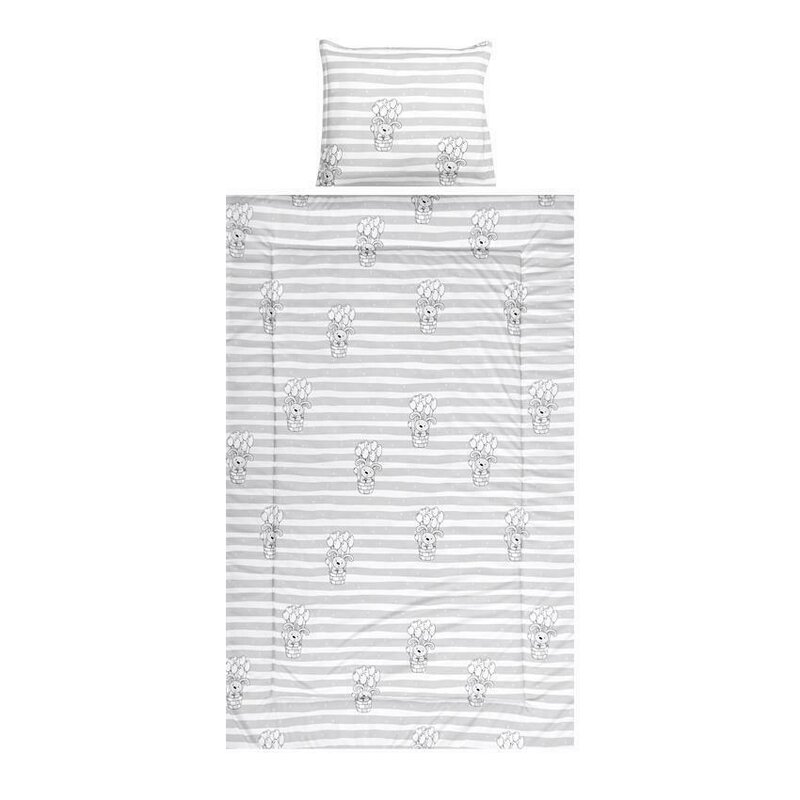 Lorelli - lenjerie 3 piese cosy , striped, din bumbac, 150x100 cm, gri