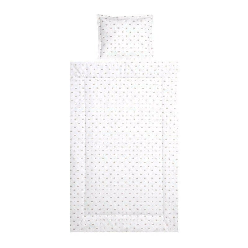 Lorelli - set lenjerie pat 3 piese, bumbac ranforce, cosy, latte crowns