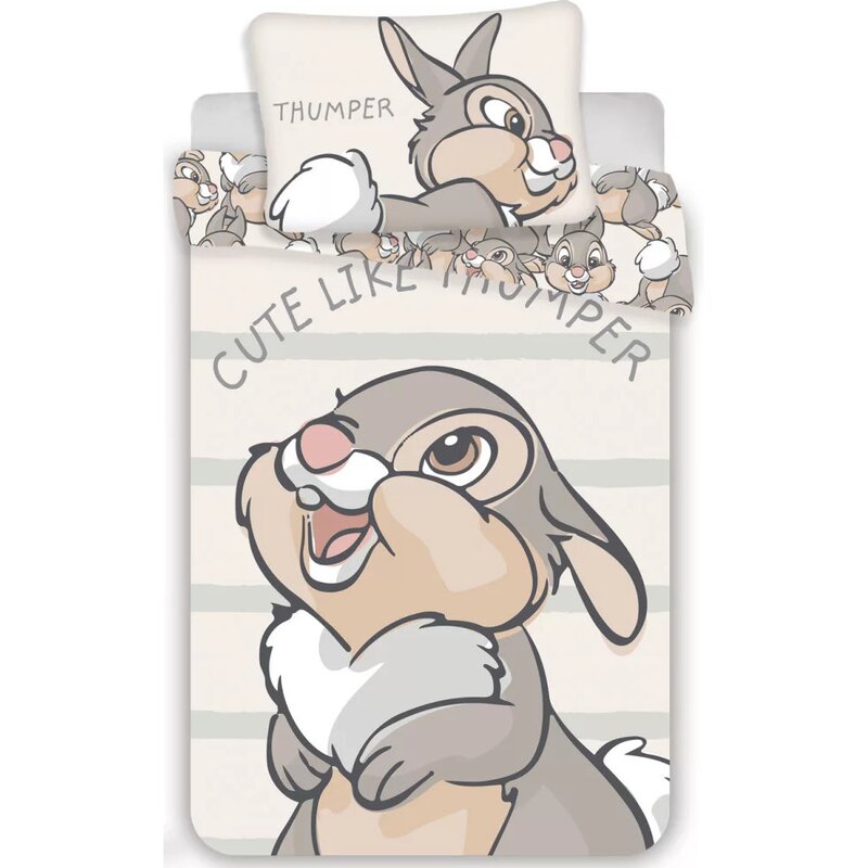 Suncity - lenjerie 2 piese thumper , disney bambi, husa perna 60x40 cm, 135x100 cm