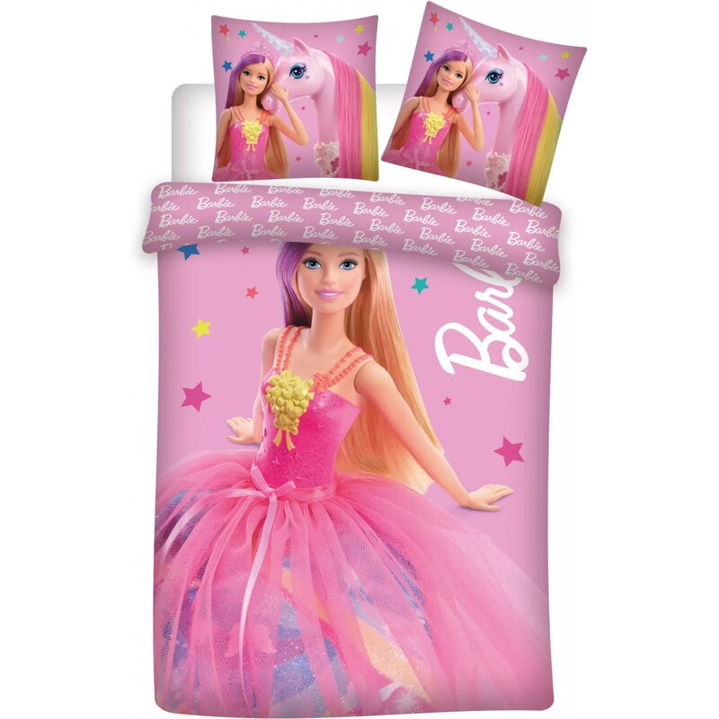 Suncity - set lenjerie pat copii barbie 100x135 + 40x60 brm003767