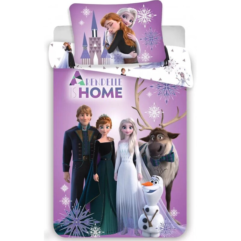 Set lenjerie pat copii Frozen Arendelle 100x135 + 40x60 SunCity JFK025192