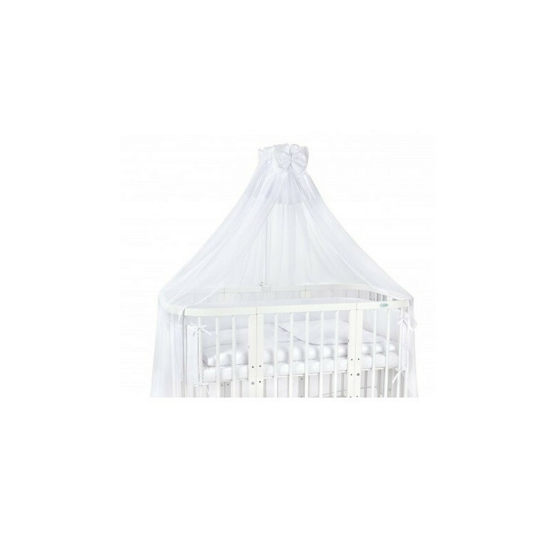 Set lenjerie pentru patut, waldin, evolutiv, cu 11 piese, baldachin, suport, perne, ceasafuri, asternuturi, alb 88
