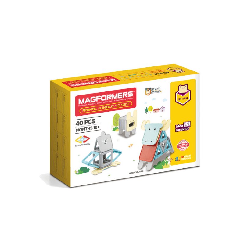 Clicstoys - set de constructie magnetic animale , magformers , 40 piese