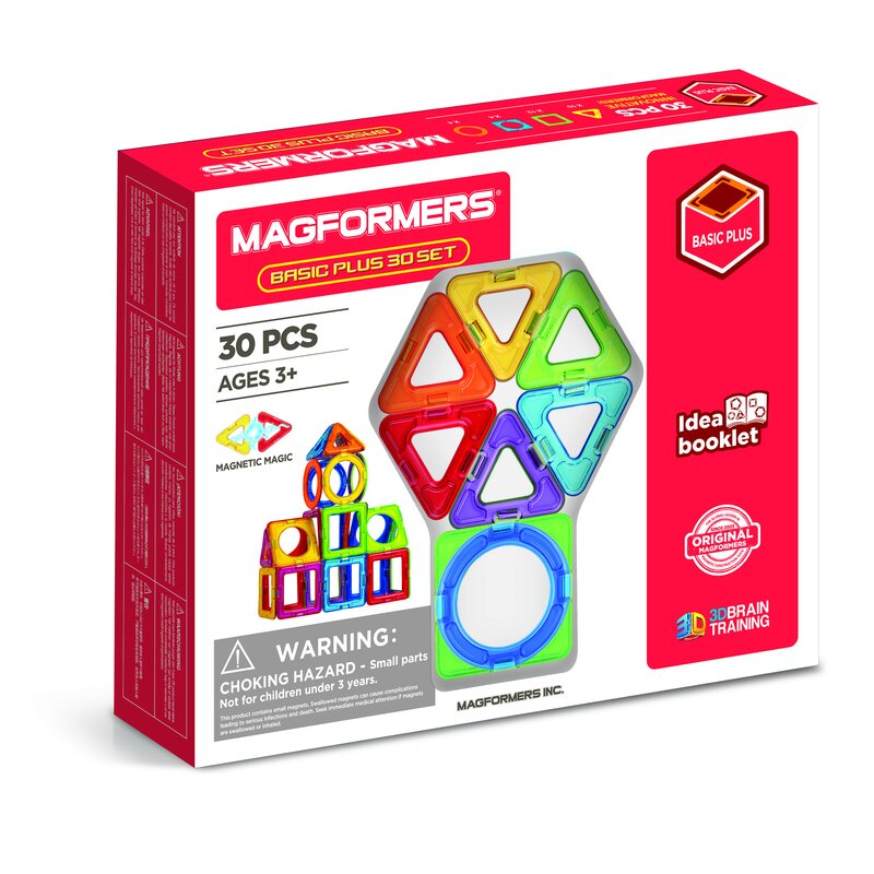 Clicstoys - set magnetic de construit- magformers basic plus 30 set