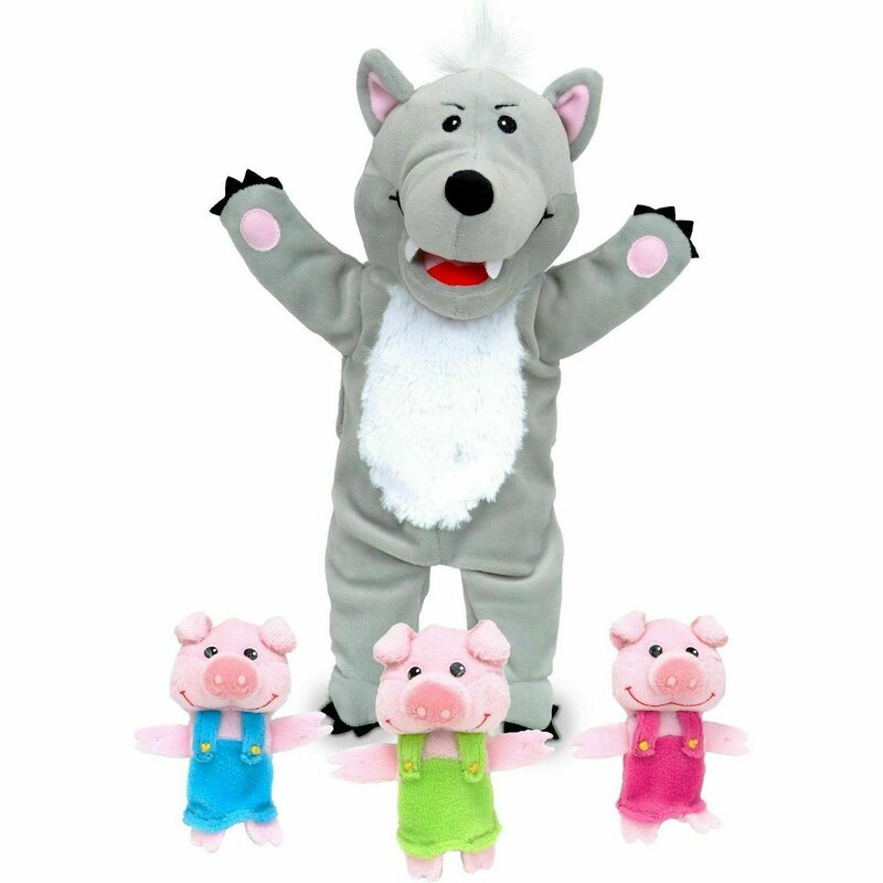 Fiesta crafts - set marionete lupul si cei 3 purcelusi