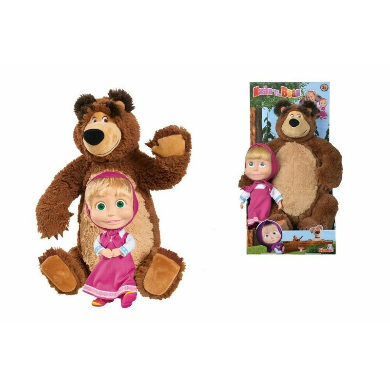 Simba - jucarie din plus , masha and the bear , 45 cm, multicolor