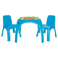 Pilsan - Set Masuta King Table,  Cu 2 scaune, 64.5x64.5 cm, Albastru