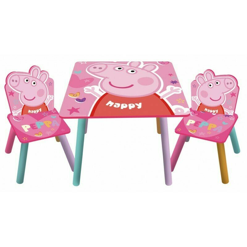 Set masuta si 2 scaunele Peppa Pig