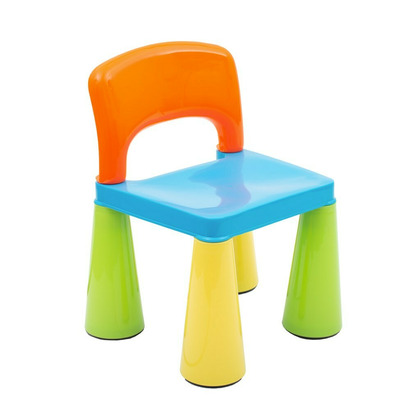 Set masuta si doua scaune pentru copii, Multicolor, Cu parte detasabila si reversibila, Partea reversibila pentru Lego Duplo, New Baby