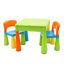Set masuta si doua scaune pentru copii, Multicolor, Cu parte detasabila si reversibila, Partea reversibila pentru Lego Duplo, New Baby - 2