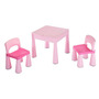Set masuta si doua scaune pentru copii, Pink, Cu parte detasabila si reversibila, Partea reversibila pentru Lego Duplo, New Baby - 3