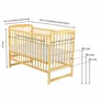 Set mobilier pentru copii, Babyneeds: Patut din lemn de pin, cu somiera reglabila in 3 trepte, Ola, 120x60 cm + Saltea cocos-burete-cocos, 12 cm + Comoda cu masuta de infasat, Alb/Natur - 3