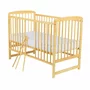 Set mobilier pentru copii, Babyneeds: Patut din lemn de pin, cu somiera reglabila in 3 trepte, Ola, 120x60 cm + Saltea cocos-burete-cocos, 12 cm + Comoda cu masuta de infasat, Alb/Natur - 4