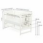 Set mobilier pentru copii, BabyNeeds: Patut din lemn de pin, cu somiera reglabila in 3 trepte, Timmi Girafa, 120x60 cm + Saltea cocos-burete 10 cm + Comoda cu masa de infasat, Alb - 6