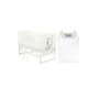 Set mobilier pentru copii, BabyNeeds: Patut din lemn de pin, cu somiera reglabila in 3 trepte, Timmi Girafa, 120x60 cm + Saltea cocos-burete 12 cm + Comoda cu masa de infasat, Alb - 1