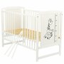 Set mobilier pentru copii, BabyNeeds: Patut din lemn de pin, cu somiera reglabila in 3 trepte, Timmi Girafa, 120x60 cm + Saltea cocos-burete 12 cm + Comoda cu masa de infasat, Alb - 3