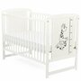 Set mobilier pentru copii, BabyNeeds: Patut din lemn de pin, cu somiera reglabila in 3 trepte, Timmi Girafa, 120x60 cm + Saltea cocos-burete 8 cm + Comoda cu masa de infasat, Alb - 5