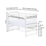 Set mobilier pentru copii, Qmini: Patut din lemn de pin cu roti, cu laterala culisanta si somiera reglabila in 3 trepte, Agata, 120x60 cm + Saltea cocos-burete-cocos, 10 cm + Comoda cu masuta de infasat, Alb - 11