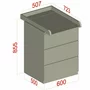 Set mobilier pentru copii, Qmini: Patut din lemn de pin cu roti, cu laterala culisanta si somiera reglabila in 3 trepte, Agata, 120x60 cm + Saltea cocos-burete-cocos, 10 cm + Comoda cu masuta de infasat, Alb - 26