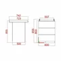 Set mobilier pentru copii, Qmini: Patut din lemn de pin cu roti, cu laterala culisanta si somiera reglabila in 3 trepte, Agata, 120x60 cm + Saltea cocos-burete-cocos, 10 cm + Comoda cu masuta de infasat, Alb - 27