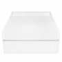 Set mobilier pentru copii, Qmini: Patut din lemn de pin cu roti, cu laterala culisanta si somiera reglabila in 3 trepte, Agata, 120x60 cm + Saltea cocos-burete-cocos, 12 cm + Comoda cu masuta de infasat, Alb - 16
