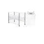 Set mobilier pentru copii, Qmini: Patut din lemn de pin cu roti, cu laterala culisanta si somiera reglabila in 3 trepte, Maya, 120x60 cm + Saltea cocos-burete-cocos, 10 cm + Comoda cu masuta de infasat, Alb - 1