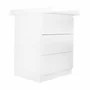 Set mobilier pentru copii, Qmini: Patut din lemn de pin cu roti, cu laterala culisanta si somiera reglabila in 3 trepte, Timmi Elefant, 120x60 cm + Saltea cocos-burete-cocos, 12 cm + Comoda cu masuta de infasat, Alb - 18