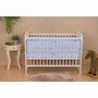 Set mobilier pentru copii, Qmini: Patut din lemn de pin cu roti, cu laterala culisanta si somiera reglabila in 3 trepte, Timmi Heart, 120x60 cm + Saltea cocos-burete-cocos, 12 cm + Comoda cu masuta de infasat, Alb - 2